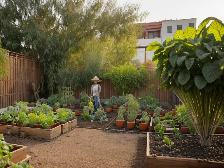 Botas de agua y zuecos de jardinería para trabajar en un huerto urbano en México