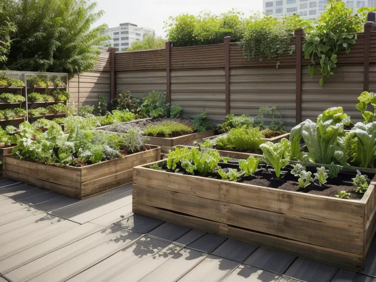 Compostaje doméstico en una azotea urbana, tarea que exige un delantal de jardinería fácil de lavar