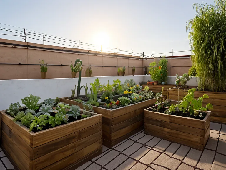 Estructuras para huertos verticales en balcones y espacios pequeños, con kokedamas y macetas en una azotea de México