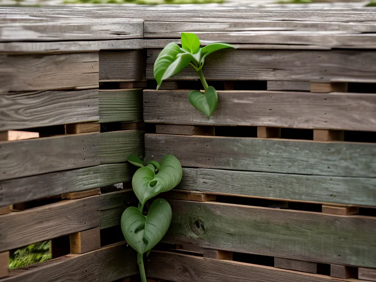 Detalle de madera de huacal vieja en una azotea de la Ciudad de México
