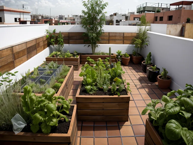 Trampa cromática amarilla cubierta de insectos en un huerto orgánico de azotea